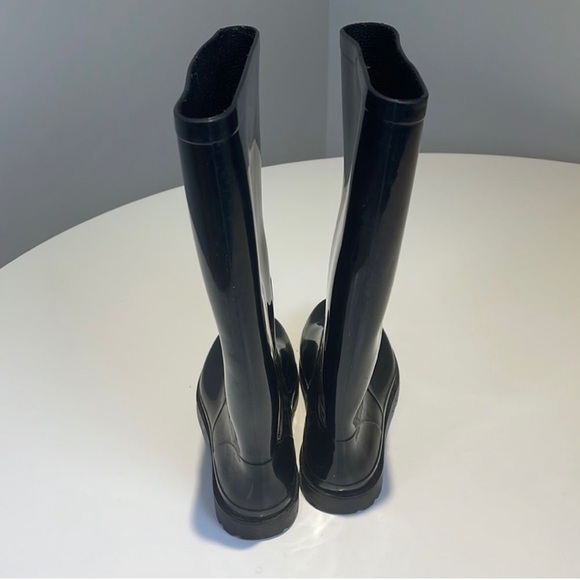 Diesel Logo Black Rubber Rain Boots Size 39 (size 8-8.5) - Picture 3 of 6